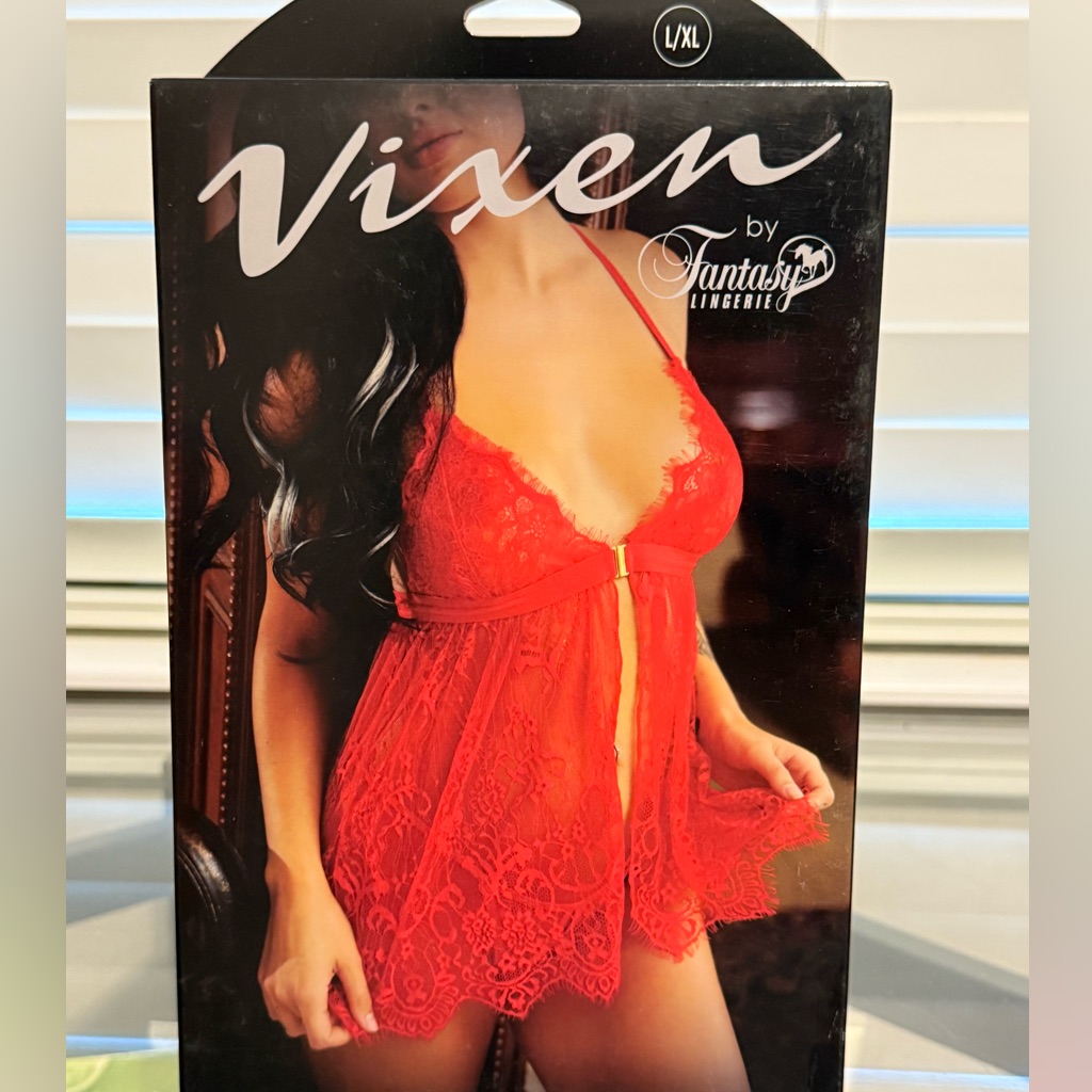 Fantasy Lingerie Red Lace Chemise